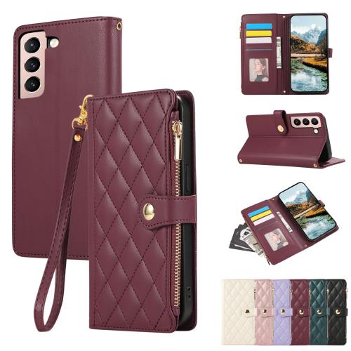 Rosbtib Galaxy S21 Plus ケース 手帳型 財布型 カバー Galaxy S21+ 5G ケース 手帳型 おしゃれ ファスナー型 小銭入れ au SCG10 ケース カード収納 携帯カバー ギャラクシーS21 プラス ケース 刺繍 高級PUレザー 肌触り良い Galaxy S21 Plus スマホケース ストラップ付 マグ