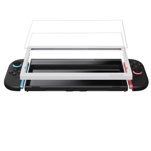 Savage Raven by Skull Co. Switch2専用強化ガラスフィルム 超簡単貼り付け 耐衝撃 指紋防止 ガイド枠付き 2枚セット「HD仕様」