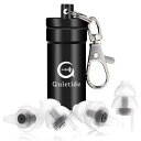 Quietide 耳栓 安眠 防音 睡眠用耳栓 小さいサイズ フィルター搭載 遮音値32dB 飛行機 仕事 勉強 繰り返し使用可能 携帯ケース付き 日本語説明書付 Q5 インク黒とインク黒