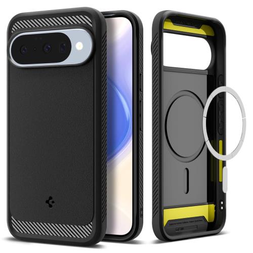 Spigen Pixel 10 / 10 Pro ケース Magsafe対応 マット仕上げ TPU 指紋防止 滑り防止 バンパー 耐衝撃 米軍MIL規格 ラギッドアーマー・マグフィット ACS09698 (マット・ブラック)