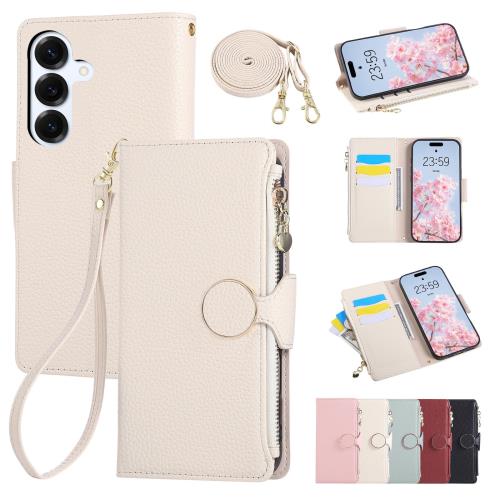 Rosbtib Galaxy S25 ケース 手帳型 Galaxy S24 ケース ショルダー 財布型カバー ギャラクシーS25 ケースおしゃれ ファスナー型 小銭入れ カード収納 SCG31 SC-51Fカバ