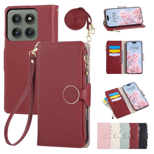 Rosbtib Motorola Edge 60 Pro / 60s Pro ケース 手帳型 ショルダー 財布型カバー モトローラ エッジ60プロ ケース おしゃれ ファスナー型 小銭入れ カード収納 モトローラedge60s pro ケースカバー 手首/肩掛けストラップ付 マグネット式 スタンド機能 Edge60Pro スマホケー