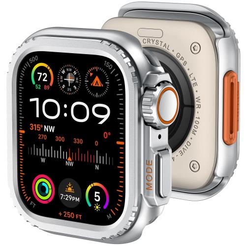 Puptoya for アップルウォッチ メタル カバー 44mm 対応 Apple Watch Series 6 5 4 SE あっぷるうぉっち ウルトラ風 カバー 全面保護 耐衝撃 合金 金属製 ステンレス メタル iWatch 一体型ケース 44 mm シルバー