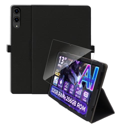 楽天FIDELAFor DOOGEE Tab E3 Pro ケース フィルム セット スタンド 全面保護 角度調整 キズ防止 軽量 タブレット 上質PUレザー タブレット用アクセサリー Sediven 保護ケース ガラスフィルム （ブラック）
