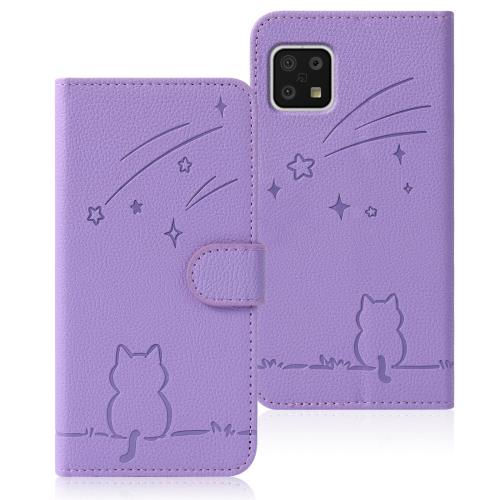Rosbtib AQUOS sense6 ケース 手帳型 アクオスセンス6ケース 流れ星子猫 docomo SH-54B au SHG05 ケース 可愛い 猫柄 aquosセンス6ケース 耐衝撃 AQUOS sense6s スマホケース オシャレ 軽量 耐久性 スタンド機能 カード収納 PUレザー マグネット 着脱しやすい アクオスsense6
