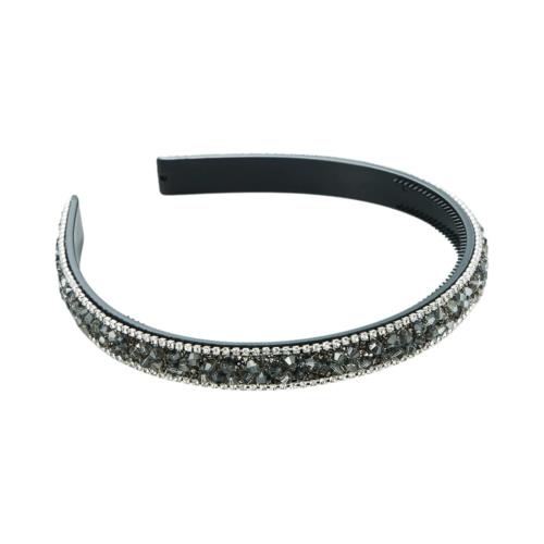 EZ PEACH カチューシャ シンプル キラキラと輝 べっラインストーン ラインストーン ヘッドアクセ ヘア デイリー ヘアアクセサリー カチューシャ 可愛い 前髪 髪留め 髪飾り 結婚式 発表会 入学式 (Hematite02)