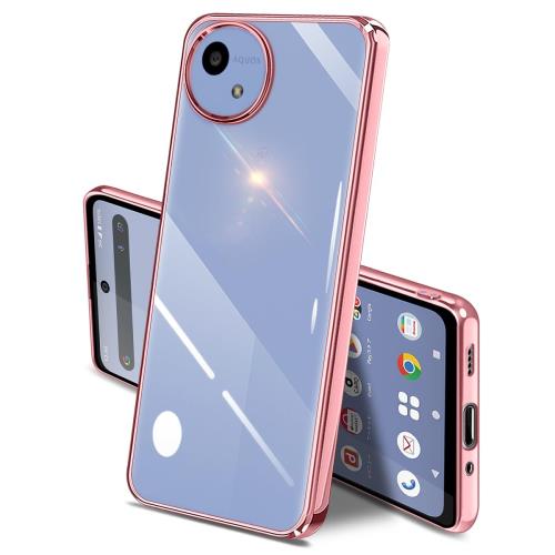 AQUOS wish5 ケース クリア 耐衝撃 米軍MIL規格·黄変防止 シャープ ウィッシュ5 ソフト SH-52F スマホケース TPU 薄型 軽量 メッキ加工 携帯カバー ストラップホール付き 落下防止 擦り傷防止（ローズゴールド）