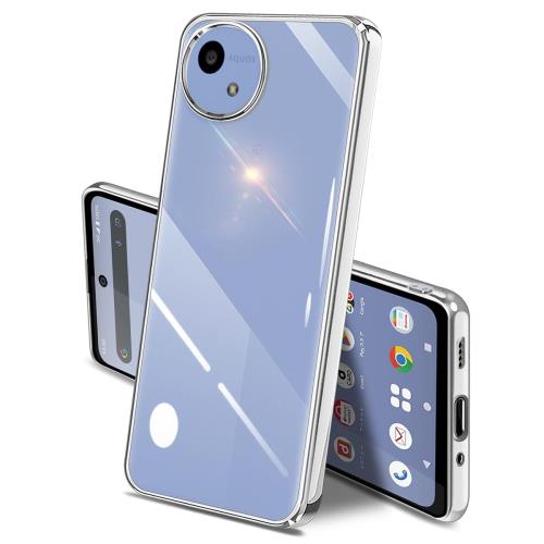 AQUOS wish5 ケース クリア 耐衝撃米軍MIL規格·黄変防止 シャープ ウィッシュ5 ソフト SH-52F スマホケース TPU 薄型 軽量 メッキ加工 携帯カバー ストラップホール付き 落下防止 擦り傷防止（シルバー）