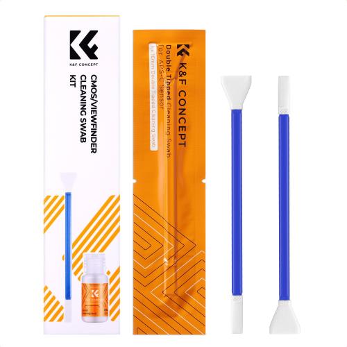 KF CONCEPT カメラクリーニングキット APS-Cセンサー用スワブ5本入り 20mlクリーナー 16mm ファインダークリーニング綿棒 センサー専用 クリーニングスティック真空包装 メンテナンス用品 お手入れ 清掃用品 一眼レフ ミラーレスカメラ掃除