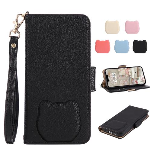 Rosbtib Xiaomi POCO X7 Pro ケース 手帳型 かわいい 猫柄 人気 シャオミ ポコX7Pro ケース オシャレ 軽量 耐久性 SIMフリー対応 ポコx7プロ 手帳型ケース カード収納 肌触り良い スタンド機能 全面保護 贈り物 女性 可愛い ねこ POCO X7 Pro 5G スマホケース（ブラック）