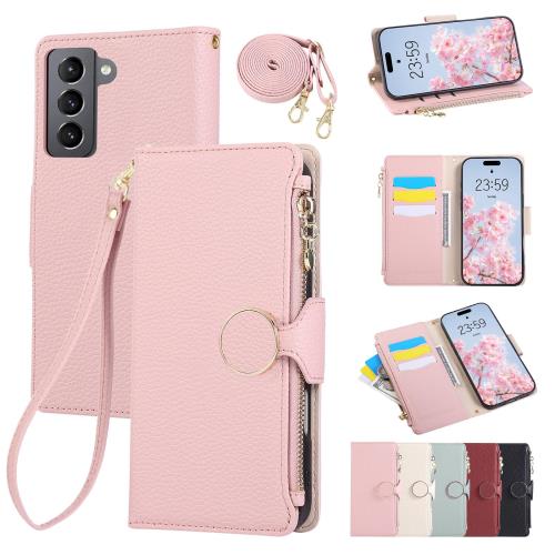 Rosbtib Galaxy S21 Plus 5G/Galaxy S21+ 5G ケース 手帳型 ショルダー 財布型カバー ギャラクシーS21プラス ケース おしゃれ ファスナー型 小銭入れ カード収納 SCG1