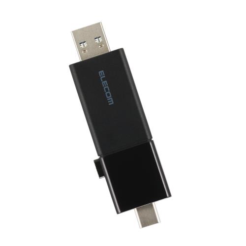 エレコム USBメモリ USB5Gbps対応 スライド式 Type-C＆Type-A両対応 64GB ブラック MF-WSAU3064GBK