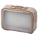 エレコム ガジェットポーチ ガジェット ポーチ 透明窓付き 2気室 ガジェットケース 収納ポーチ Sサイズ ベージュ BMA-GP16SBE