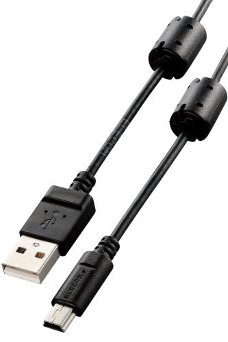 エレコム デジカメ用USBケーブル/miniB/フェライトコア/0.5m