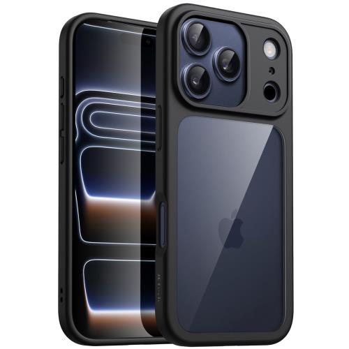 乐天商城 - JETech iPhone 17 Pro Max 6.9インチ用 ケース 耐衝撃スマホバンパーカバー ソリッドカラー マットTPUフレーム 傷つけ防止 クリアバック (ブラック)