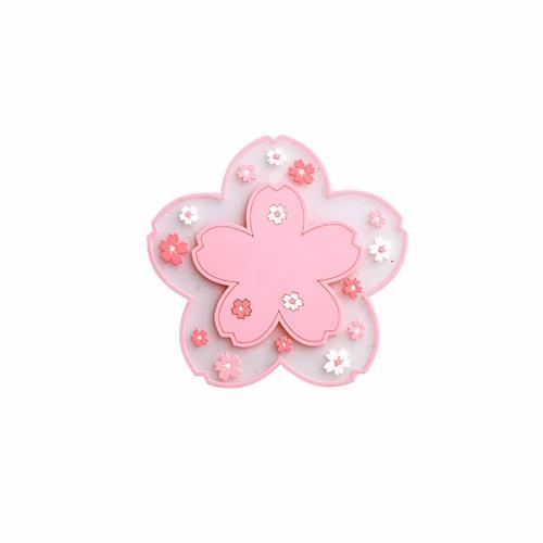EZ APPLE シリコンコースター 可愛い 桜コースター 桜 コースター 安定性 水切りマット 速乾 滑りにくい シンプル おしゃれ 桜コースター 花柄マグカップピンクコースター ドリンク コーヒー 鍋敷き 紅茶用 (桜色-直径約11.5cm)