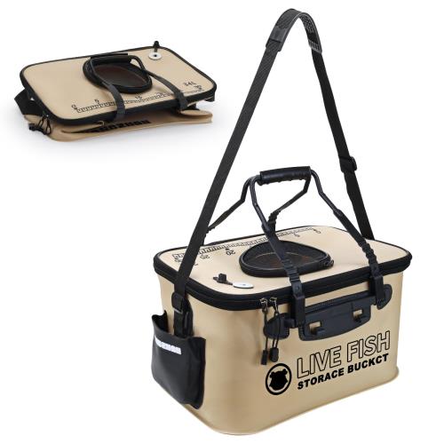 FYY 釣りバッカン 50cm 34L 折りたたみバケツ EVA素材 水汲みバケツ 防水 大容量 道具入れ・エサ入れ ..