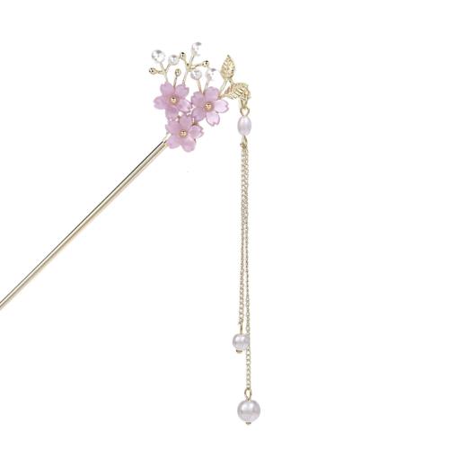 EZ PEACH かんざし スティック かんざし ヘアスティック 簪 桜 花 パール 簪パーツ 一本挿し シンプル ヘアアクセサリー 浴衣 ゆかた 和装小物 (...