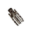 EZ PEACH サイドバンスクリップ プラスチック 樹脂 サイドコーム ディノクリップ ヘアクリップ ヘアコーム べっ甲柄 透明 シンプル マット 艶消し つや消し つやけし 5足バンス 軽量 髪どめ 量の多いまとめ髪留め (長方形/灰の玳瑁)