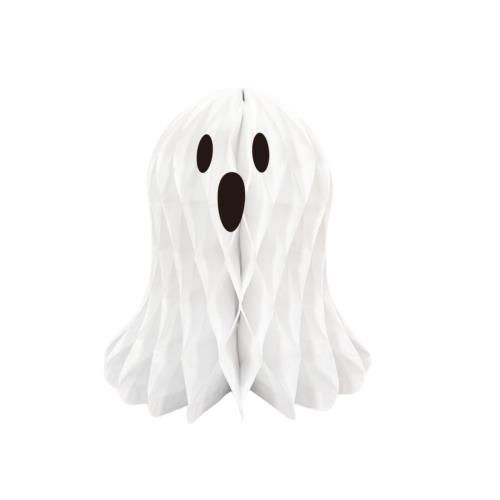 EZ PEACH ハニカムボール ハロウィン 飾り付け ホワイト ゴースト ペーパー パンプキン 玄関マット ハロウィーン段トレイ装飾 halloween ホラー ハロウィンのハニカム装飾 紙ハニカム飾り (ホワイト ゴースト)(3)