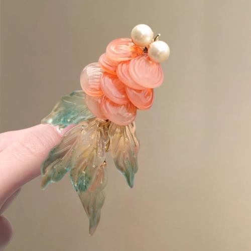 EZ PEACH 前髪 金魚 ヘアピン ヘアクリップ 髪留め 髪飾り グラデーション色 女性 ガールズ 和装 浴衣 和風 着物 ヘアアクセサリー プレゼント (金魚/パール02)