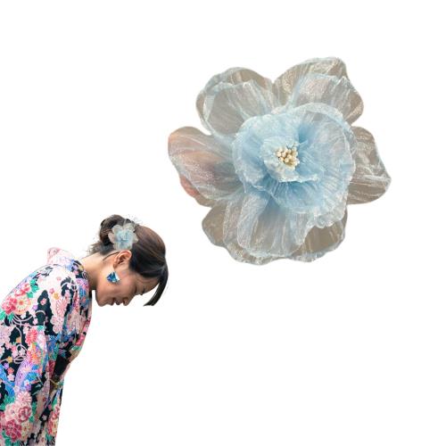 EZ PEACH 髪飾り 浴衣 七五三 成人式 髪 飾り 花 袴 着物 振袖 和装 卒業式 結婚式 髪留め 高級造花 ヘアアクセサリー (勿忘草色)