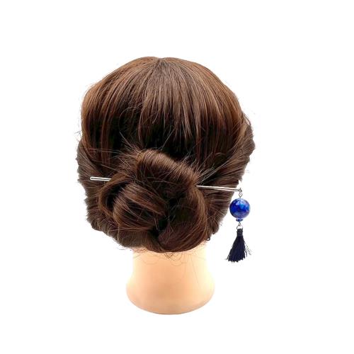 楽天FIDELAEZ PEACH 髪飾り 一本差し 簪 シンプル かんざし レディース 飴玉 一本挿し 成人式 七五三 振袖 和服 和装 着物 浴衣 留袖 花火大会 和装小物 お正月に ヘアアクセサリー 結婚式 卒業式 （揺れる/瑠璃紺）