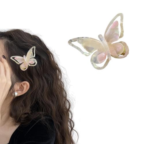 EZ PEACH 前髪 蝶 ヘアピン ヘアクリップ 髪留め 髪飾り グラデーション色 女性 ガールズ 和装 浴衣 和風 着物 ヘアアクセサリー プレゼント (べっ甲/桜 紫苑色)