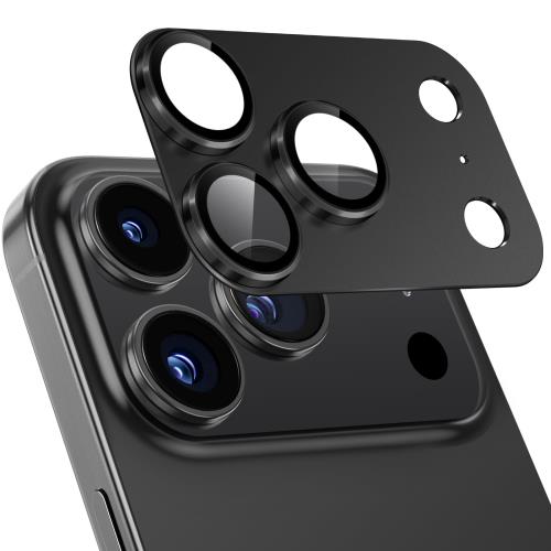 Boesklenn 対応 いphone17pro カメラ保護 対応 iPhone 17 Pro レンズカバーぴったりフィット一体感 アルミ合金＋9H強化ガラス日本旭硝子素材製全面保護/高透過率 対応 iPhone 17 Pro カメラ保護カバー ブラック