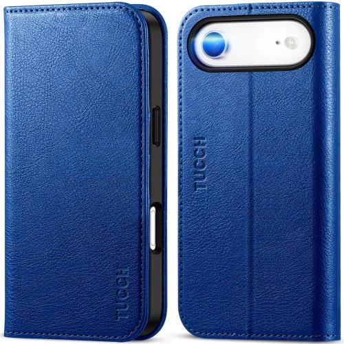 Rakuten - TUCCH iphone Air 対応 ケース 手帳型 6.5インチ 3つカードスロット ストラップホール付き キックスタンド機能 RFIDブロッキング PU合皮 TPU素材 衝撃吸収 全面保護 あいほん Air対応 財布型ケース 2025年発売 テクスチャー クラインブルー