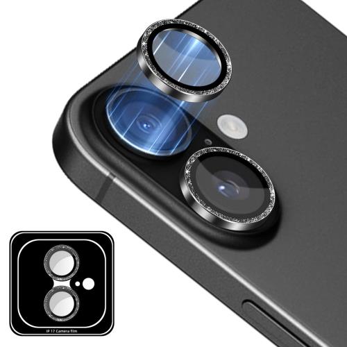 SinRenn対応 iPhone 17カメラフィルム カメラカバー キラキラ 9H強化ガラス アルミ合金 レンズ保護 ア..