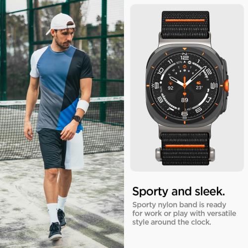 Spigen DuraPro Flex Samsung Galaxy Watch Ultraバンド 47mm 調節可能なソロループバンドストラップ (2024) 用 - ブラック