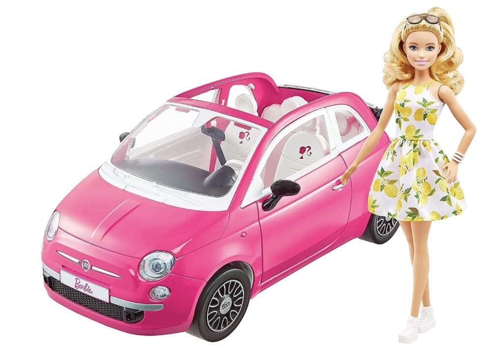 バービー(Barbie) フィアット 500 着せ替え人形・のりもの ドール、アクセサリー付き3歳~ GXR57