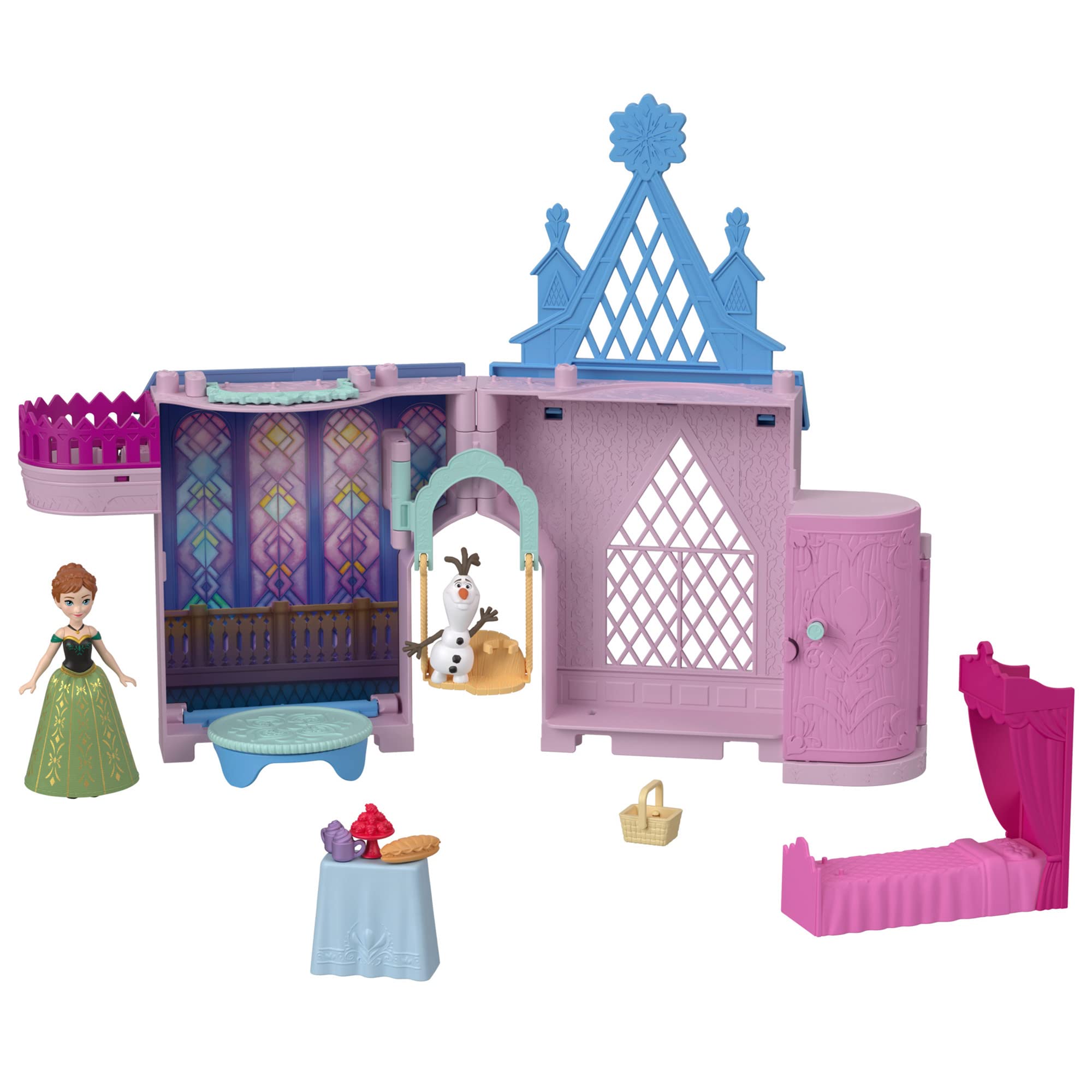 マテル(MATTEL)ディズニー（Disney）/アナと雪の女王（Frozen） アナとアレンデールのおしろ（かさねるおしろシリーズ！ミニドール）着せ替え人形・お城 ハウス、アクセサリー付き 3才~プレゼント HLX02