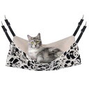 猫 ハンモック Blueekin キャットハンモック ヒモ調整可能 ペット ベッド ネコハンモック ケージ用 耐荷重10KG 大きい 56cm x 46cm 通気性 日向ぼっこ 遊び場 丸洗い 金具丈夫 夏冬両用(パンダ)