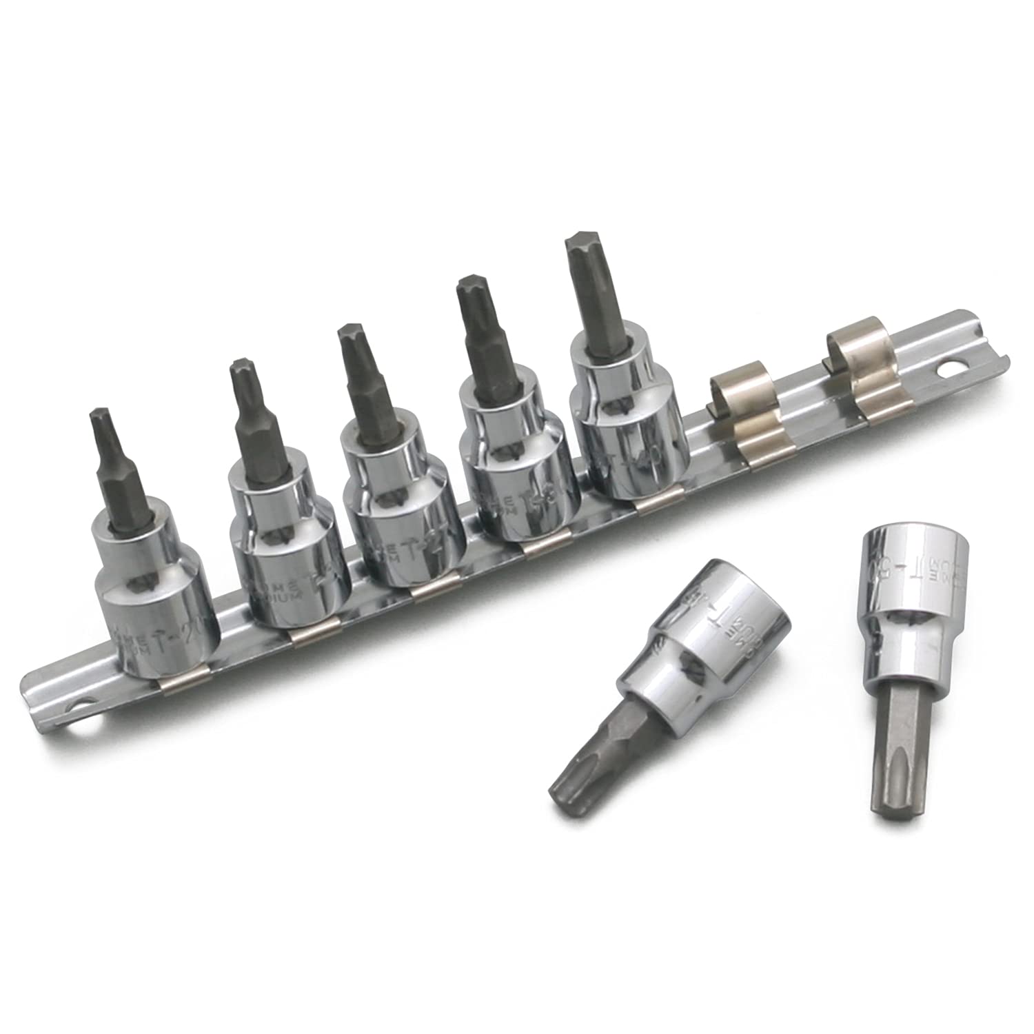 デイトナ(Daytona) バイク用 工具 ヘクサロビュラ(ピン付きトルクス) ソケット いじり止め 差込角3/8インチ 7ピースセット(T-20H/25H/2...