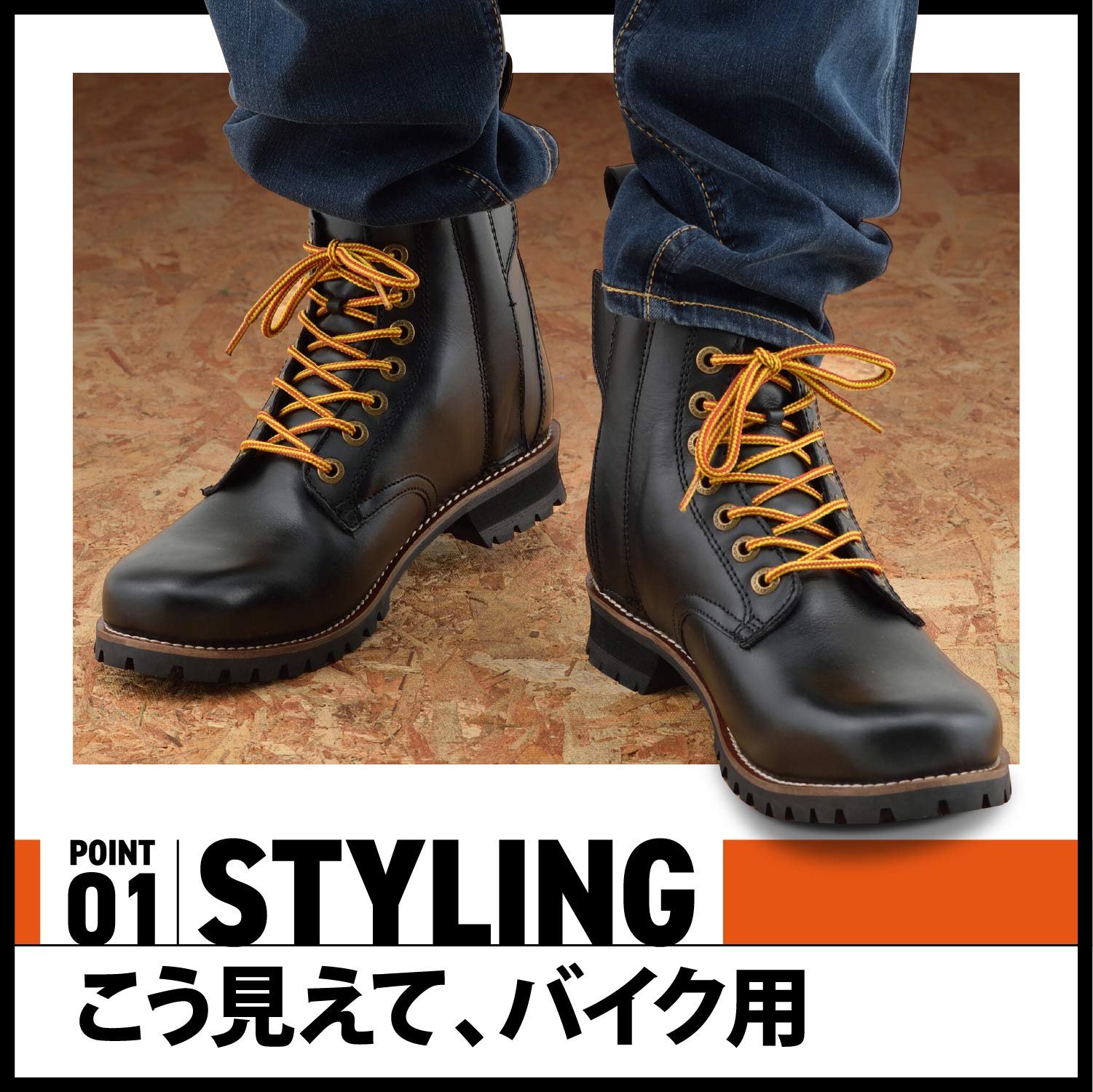 デイトナ(Daytona) バイク用 ショートブーツ 28.0cm/メンズ 本革 牛革 シフトパッド内蔵 サイドジップ HBS-003 ブラック 96969