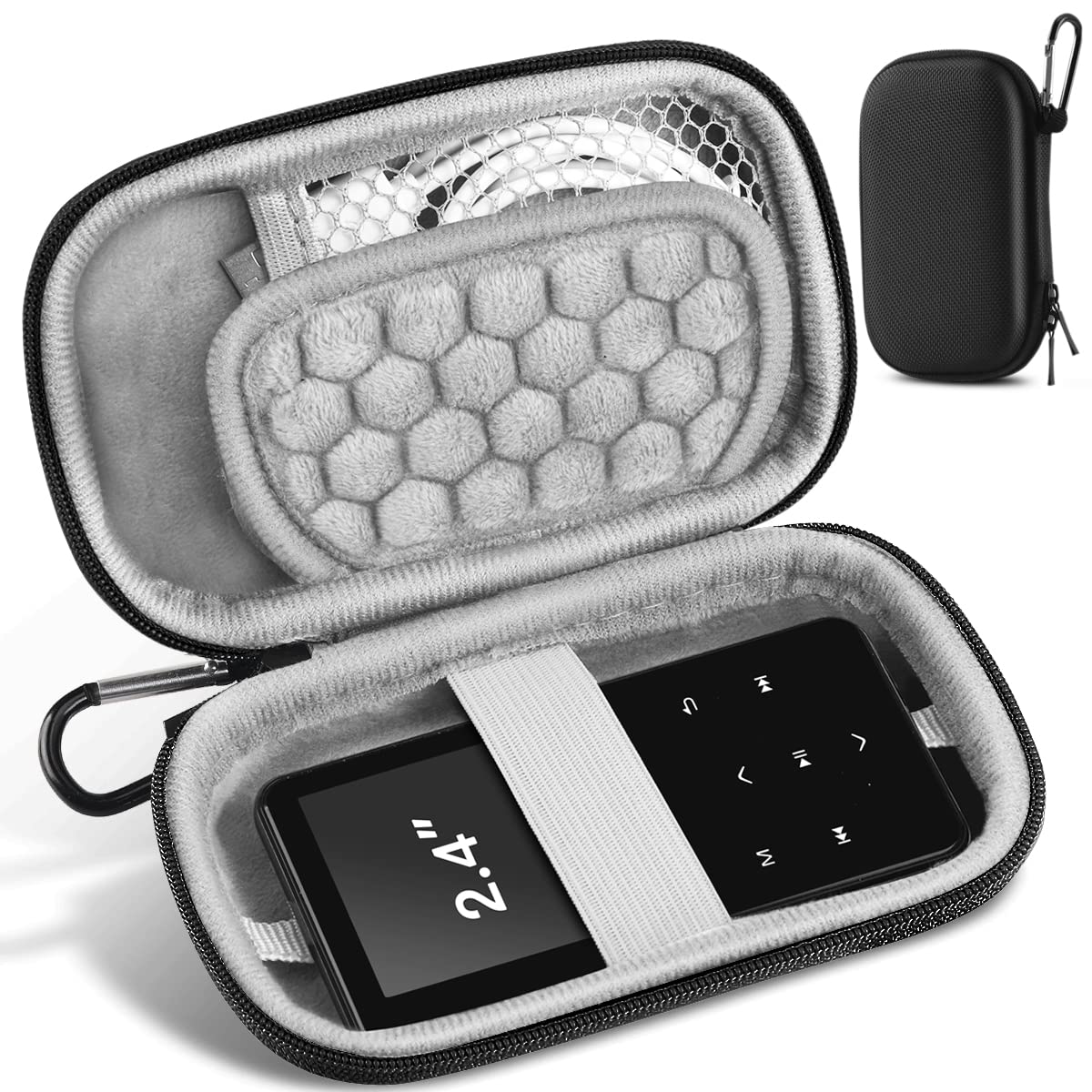 AGPTEK MP3プレーヤー AGPTEK MP3プレーヤー用小型でコンパクトな保護ケース 2.4インチMP3用 ブラック