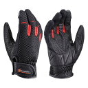 デイトナ(Daytona) バイク用 グローブ 春夏 手のひら本革(ヤギ革) スマホ対応 フルメッシュ スタンダードグローブ HBG-072 レッド Mサイズ 25840