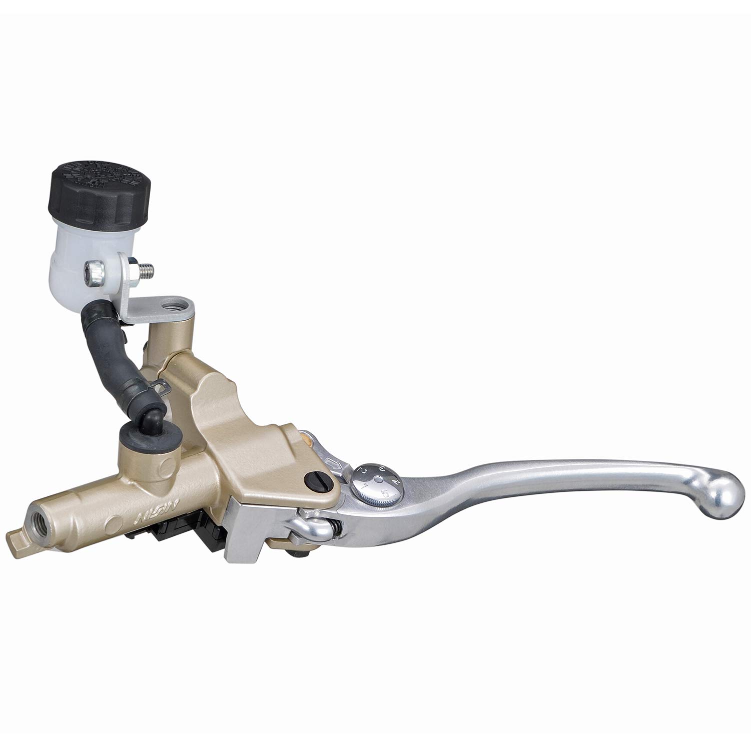 デイトナ(Daytona) NISSIN(ニッシン) バイク用 クラッチマスターシリンダー 横型 14mm ゴールドボディ/バフクリアーレバー 61756