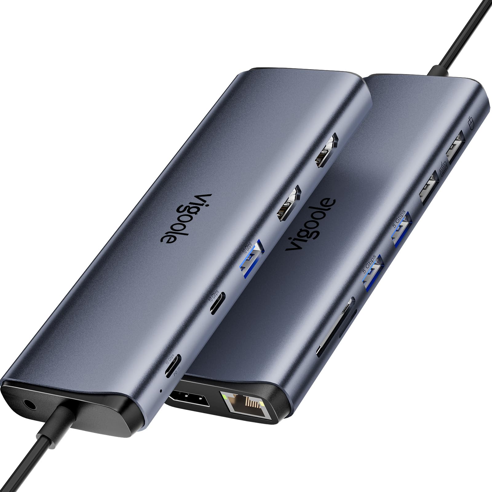 Vigoole 8K Thunderbolt 4と互換性ドック、MacBook ドッキングステーション 3 モニター、10Gbps USB C ..