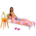 バービー(Barbie) ベッドとナイトスタンドセット 着せ替え人形ドール、アクセサリーセット3歳~ GRG86