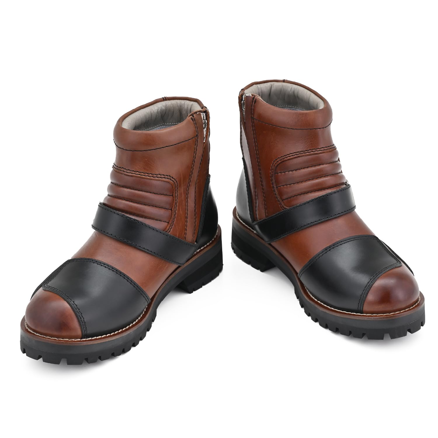 デイトナ(Daytona) バイク用 シャーリングライドブーツ 本革 牛革(フルグレインレザー) シフトパッド サイドジップ DS-002 コンビ 26.0cm...