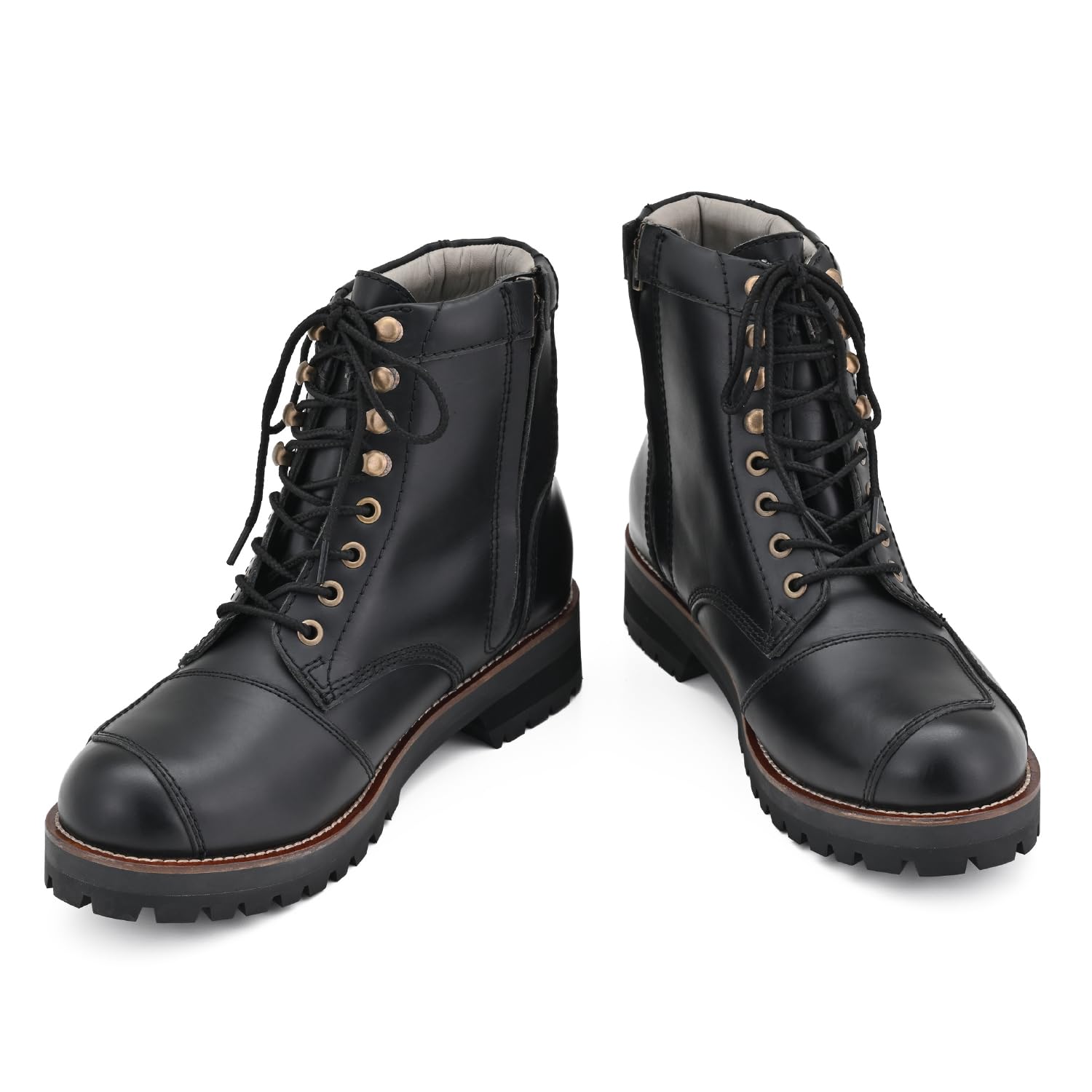 デイトナ(Daytona) バイク用 ダービーライドブーツ 本革 牛革(フルグレインレザー) シフトパッド くるぶしパッド内蔵 サイドジップ DS-001 ブラ...