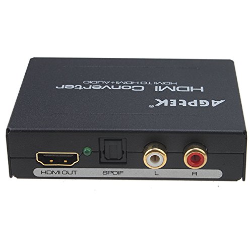 AGPtek® HDMIデジタルオーディオ分離器[HDMI→HDMI + SPDIF + RCA L/Rオーディオ光デジタル音声/アナログ音声(RCA)]