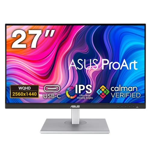 ASUS モニター ProArtPA278CV 27インチ/3年間無輝点交換保証/WQHD/IPS/USB-C,DisplayPortデイジーチェーン,HDMI/100% sRGB/100% Rec. 709/ΔE2/国内正規品