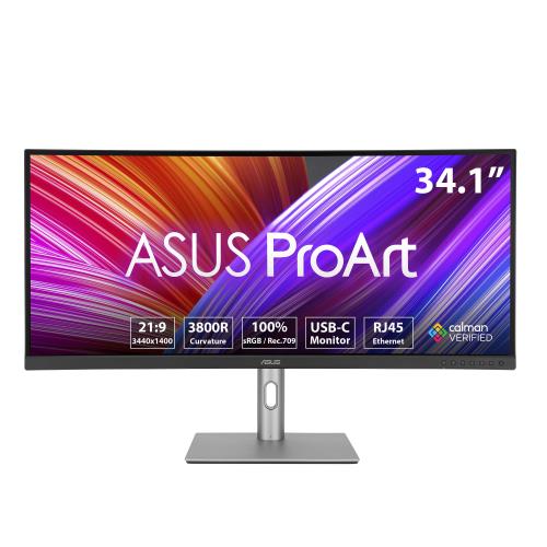 ASUS ProArt Display PA34VCNV �����֥ɥץ��ե��å���ʥ��˥��� - 34.1�����/IPS/21:9/3440 x 1440/3800R������/100% sRGB/Rec.709/�������� ��E 2/Calman���ںѤ�/USB-C�ɥå���PD 96W/RJ45/���르�Υߥå��������/���꡼�󥵥��ƥʥӥ�ƥ�/3ǯ�ݾ� / ����������