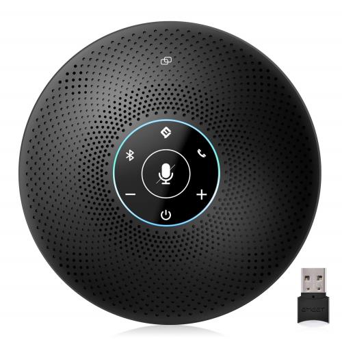 EMEET M2 Maxスピーカーフォン マイクスピーカー USB/Bluetooth/Dongle対応 在宅勤務用 最大15人まで対応 360?全方向集音 エコー・ノイズのキャンセリング LED指示 音声自動追尾 オンライン会議 テレワーク 在宅 会議用システム ウェブ会議 テレビ会議 ビデオ会議 Skype/Zoom
