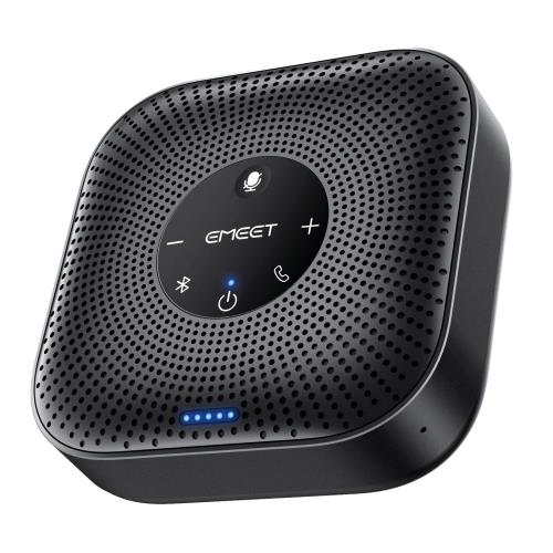 EMEET M0Plus スピーカーフォン 会議用 マイクスピーカー Bluetooth対応 4つのAIマイク 360˚全方向集音マイク エコー・ノイズのキャンセリング 連結機能付き 16人まで対応 USB-C接続 双方向通話 オンライン会議・テレワーク・在宅勤務Skype/Zoom/Teams/通話アプリ対応