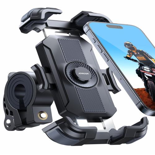 スマホの保護者・上品な金属素材バイク スマホホルダー スタンド JOYROOM バイク用 携帯ホルダ